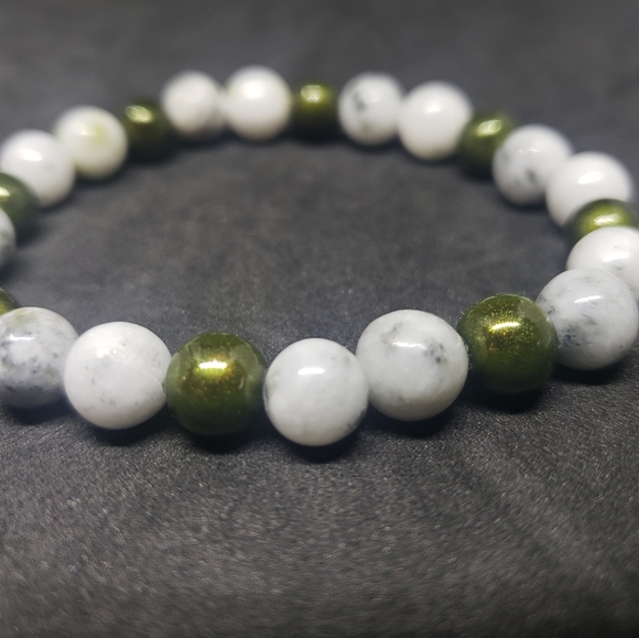 Green earth jasper, miracle bead healing bracelet - Picture 2 of 2